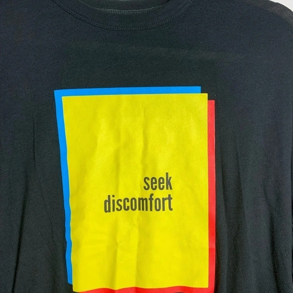Seek Discomfort Black Long  Sleeve Lightweight Shirt Size Medium YES THEORY - Picture 6 of 7